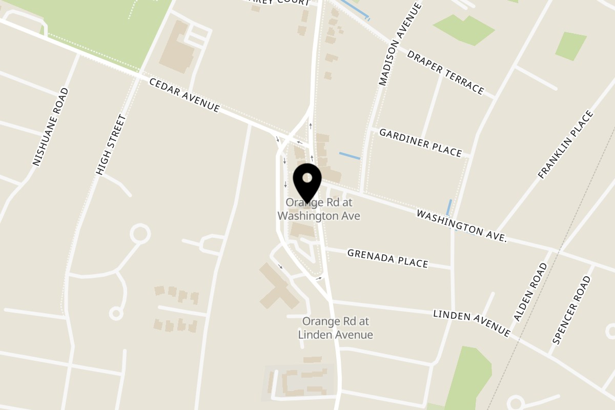 Map showing the location of El Gordo Peruvian Eatery Montclair on 324b Orange Road in Montclair