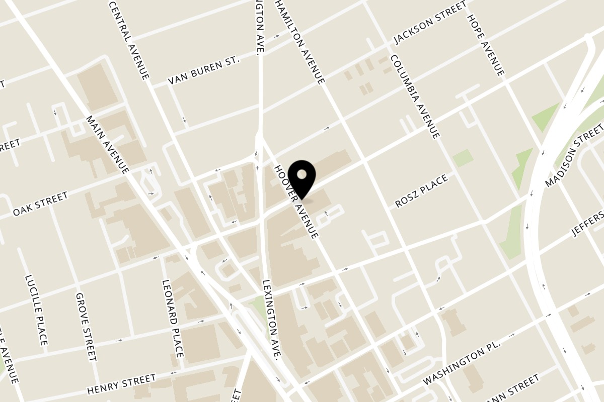Map showing the location of El Gordo Peruvian Eatery Passaic on 295 Monroe Street in Passaic